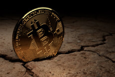 Bitcoin stuck in crack in parched, dry ground