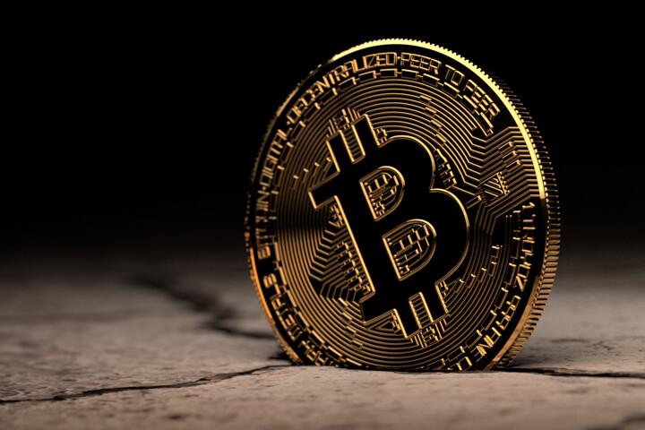 Bitcoin stuck in cracked dry desert mud