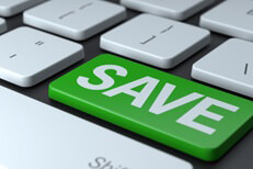 Laptop keyboard with large green save key