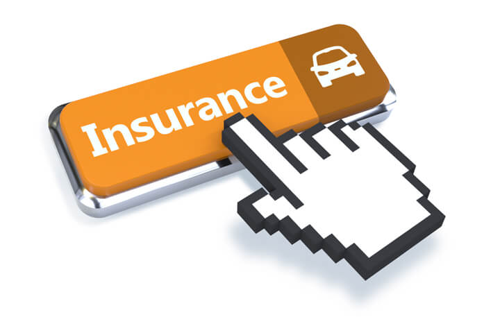 3D mouse pointer with gold car insurance button