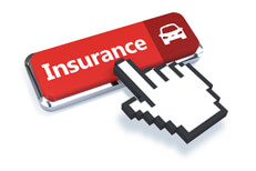 3D mouse pointer with red car insurance button