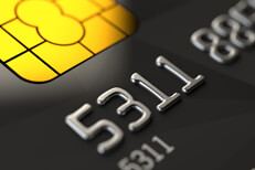 Black credit card Close up photo of black credit card with focus on credit card chip