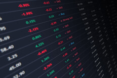 Stock exchange ticker information from perspective view