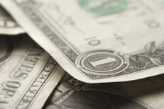 Full frame photo of random pile of dollar bills